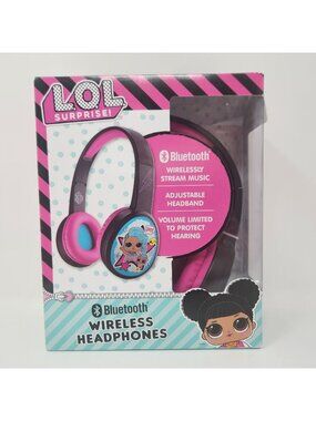 LOL Surprise Bluetooth Wireless Headphones Pink Volume Limited Adjustable